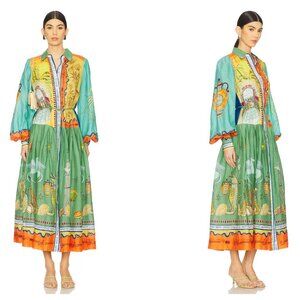 Alemais Surrealist Summer Ramie Shirt Dress US 2